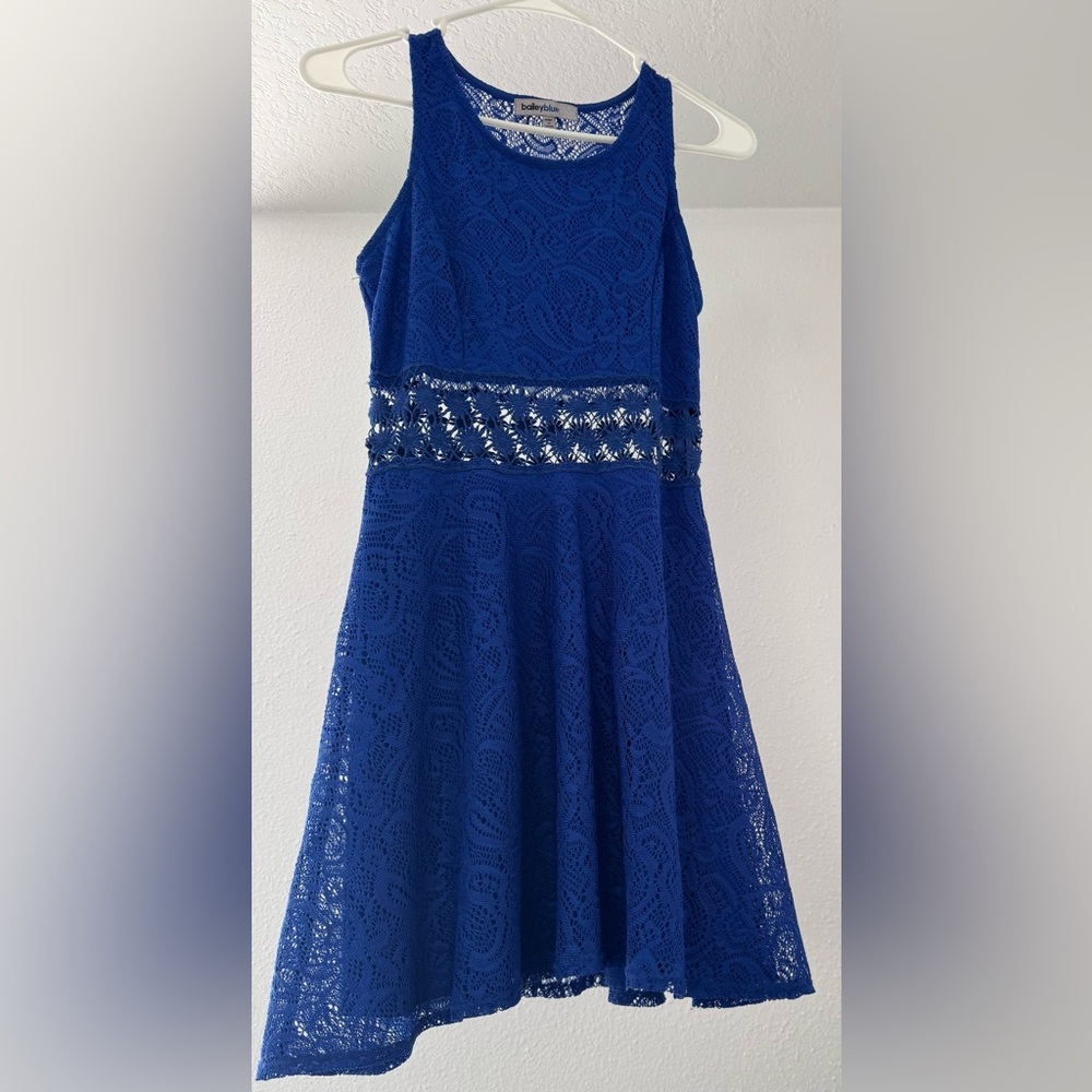 👗 Royal Blue Lace Detail Mini Dress | Party, Beach, & Graduation | Size M